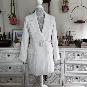 A New Day  Long Sleeve Mini Blazer Dress Cream